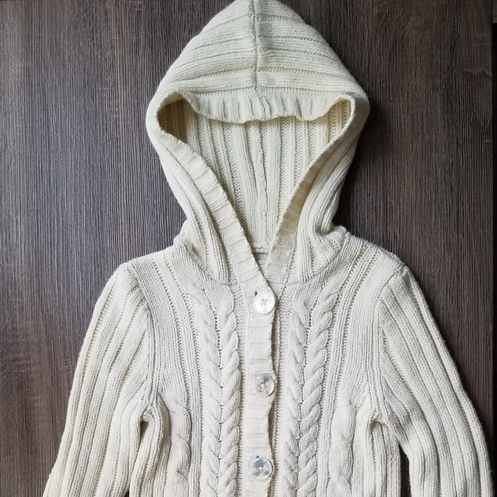 abercrombie XL knitted button down hooded sweater